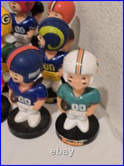 14 Vintage Lot Football Player Mini Nodder Bobblehead