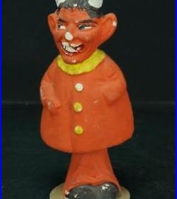 1910 German Devil Halloween Character Composition Nodder Bobble Head 7 Vintage