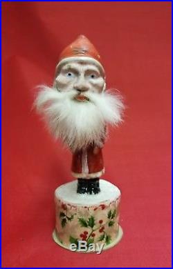 1920's Vintage Antique Santa Bobble head Candy Container 7