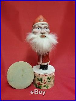 1920's Vintage Antique Santa Bobble head Candy Container 7