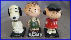 1959 Lego Vintage Peanuts Bobble Heads Complete Set Of All Six Schulz Japan