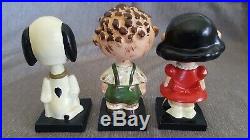 1959 Lego Vintage Peanuts Bobble Heads Complete Set Of All Six Schulz Japan
