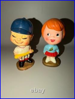 1960 Baseball Kissing Pair Bobblehead Nodder Vintage
