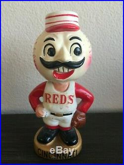1960 Vintage Bobblehead Cincinnati Reds Mascot Gold Base Nodder Extremely Rare