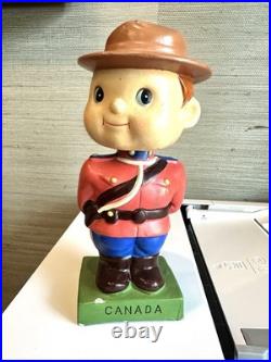 1960 Vintage Royal Canadian Mountie Square Base Bobblehead