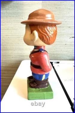 1960 Vintage Royal Canadian Mountie Square Base Bobblehead
