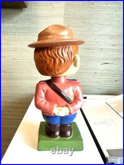 1960 Vintage Royal Canadian Mountie Square Base Bobblehead