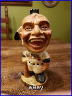 1960's Atlanta Braves Indian Mascot Bobble Head Nodder Baseball Vintage Japan