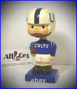 1960's BALTIMORE COLTS VINTAGE BOY NODDER BOBBLEHEAD NFL SQUARE BASE SERIES