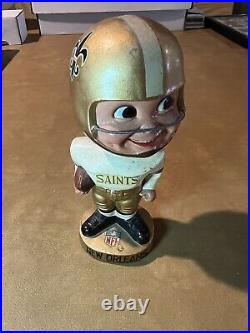 1960's Bobblehead New Orleans Saints Gold Base NFL Bobble Head Nodder Vintage