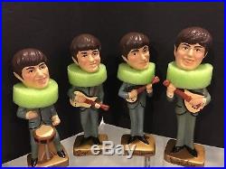 1960's Car Mascots Beatles Vintage Bobble Bobbing Head Doll Set Mint