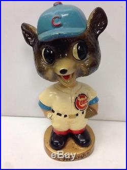 1960's Chicago Cubs Wrigley Gold Base Nodder Bobblehead Vintage Baseball Bobble