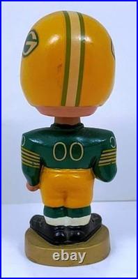 1960's GREEN BAY PACKERS VINTAGE BOY GOLD BASE NODDER BOBBLEHEAD EX-NM