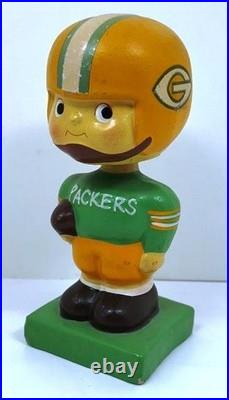 1960's GREEN BAY PACKERS VINTAGE BOY SQUARE BASE NODDER BOBBLEHEAD EX