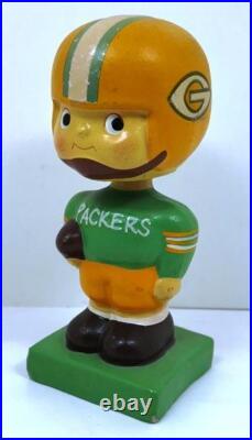 1960's GREEN BAY PACKERS VINTAGE BOY SQUARE BASE NODDER BOBBLEHEAD EX 1960's GREEN BAY PACKERS VINTAGE BOY SQUARE BASE NODDER BOBBLEHEAD EX