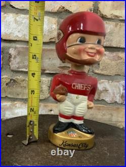 1960's Kansas City Chiefs NFL Nodder Bobblehead Gold Base Vintage