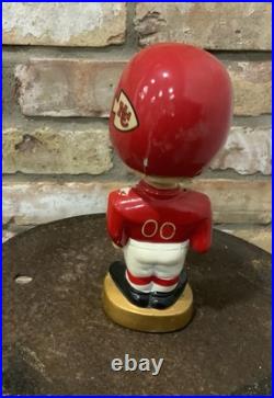 1960's Kansas City Chiefs NFL Nodder Bobblehead Gold Base Vintage