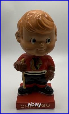 1960's Vintage Chicago Black Hawks Hockey Bobblehead Made In Japan Nodder 1960's Vintage Chicago Black Hawks Hockey Bobblehead Made In Japan Nodder