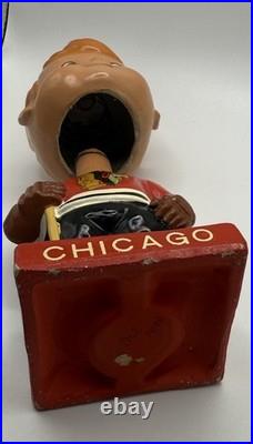 1960's Vintage Chicago Black Hawks Hockey Bobblehead Made In Japan Nodder 1960's Vintage Chicago Black Hawks Hockey Bobblehead Made In Japan Nodder