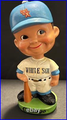 1960's Vintage Chicago White Sox Bobble Head Nodder Green Base