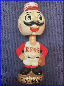 1960's Vintage Cincinnati Reds Mascot Bobblehead Nodder Gold Base
