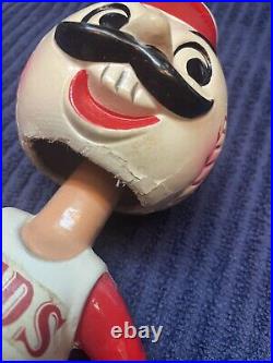 1960's Vintage Cincinnati Reds Mascot Bobblehead Nodder Gold Base