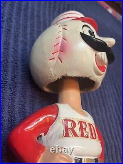 1960's Vintage Cincinnati Reds Mascot Bobblehead Nodder Gold Base