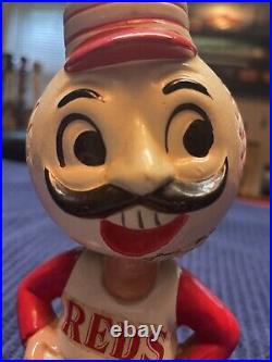 1960's Vintage Cincinnati Reds Mascot Bobblehead Nodder Gold Base