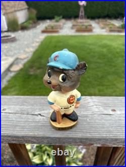 1960's Vintage MLB Chicago Cubs Gold Base Bobble Head Nodder Made in Japan