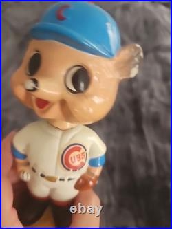 1960's Vintage MLB Chicago Cubs Gold Base Bobble Head Nodder Made in Japan