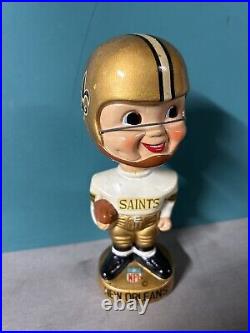 1960's Vintage New Orleans Saints NFL Football Gold Base BOBBLEHEAD NODDER
