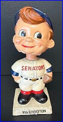 1960's Vintage Washington Senators Original Nodder Bobblehead, white square base