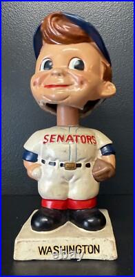1960's Vintage Washington Senators Original Nodder Bobblehead, white square base