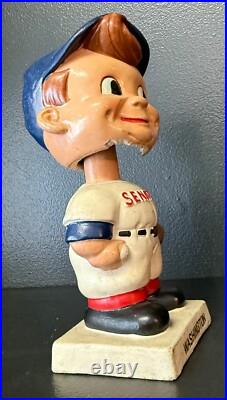 1960's Vintage Washington Senators Original Nodder Bobblehead, white square base