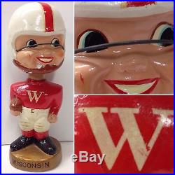 1960's Wisconsin Badgers Madison University Football Nodder Bobblehead Vintage