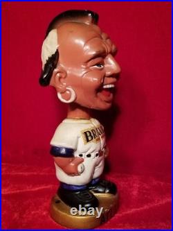 1960s Atlanta Braves Team Indian Mascot Bobblehead Gold Base Pitcher Nodder vtg