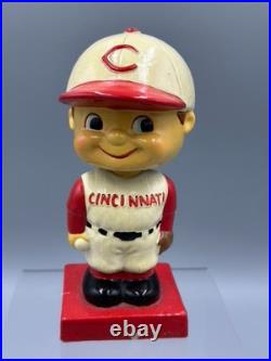 1960s CINCINNATI REDS Baseball NODDER Bobblehead Vintage Square Base Japan MLB