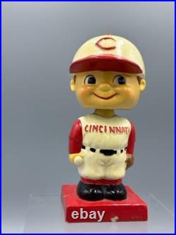 1960s CINCINNATI REDS Baseball NODDER Bobblehead Vintage Square Base Japan MLB