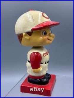 1960s CINCINNATI REDS Baseball NODDER Bobblehead Vintage Square Base Japan MLB