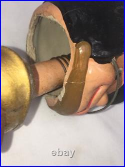 1960s JAPAN Steelers / Army FOOTBALL PLAYER PAPER MACHE SPORT BOBBLE HEAD NODDER