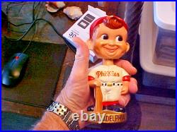 1960s Philadelphia Phillies Baseball Bobber Bobble Head Vintage Toy Doll Japan