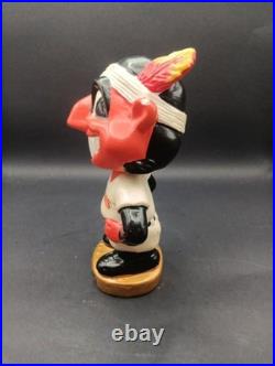 1960s Vintage Cleveland Indians Paper Mache Nodder Bobblehead Chief Wahoo Mascot