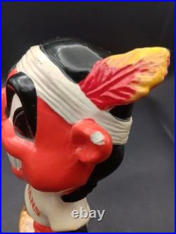 1960s Vintage Cleveland Indians Paper Mache Nodder Bobblehead Chief Wahoo Mascot