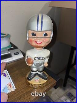 1960s Vintage Dallas Cowboys Bobblehead Nodder Gold Base