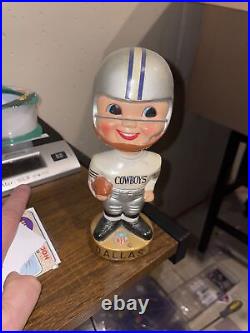 1960s Vintage Dallas Cowboys Bobblehead Nodder Gold Base