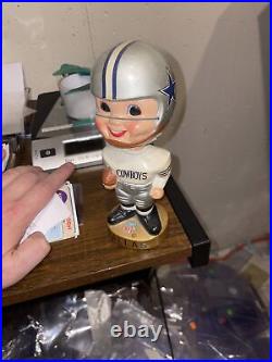 1960s Vintage Dallas Cowboys Bobblehead Nodder Gold Base