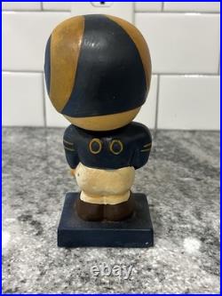 1960s Vintage LA Rams Bobble Head Nodder NFL Mascot Black Base Rare HTF