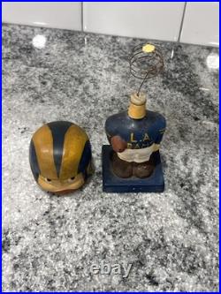 1960s Vintage LA Rams Bobble Head Nodder NFL Mascot Black Base Rare HTF