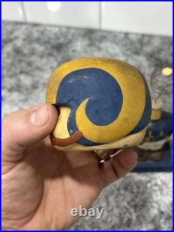 1960s Vintage LA Rams Bobble Head Nodder NFL Mascot Black Base Rare HTF