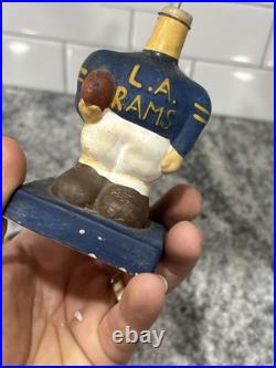 1960s Vintage LA Rams Bobble Head Nodder NFL Mascot Black Base Rare HTF
